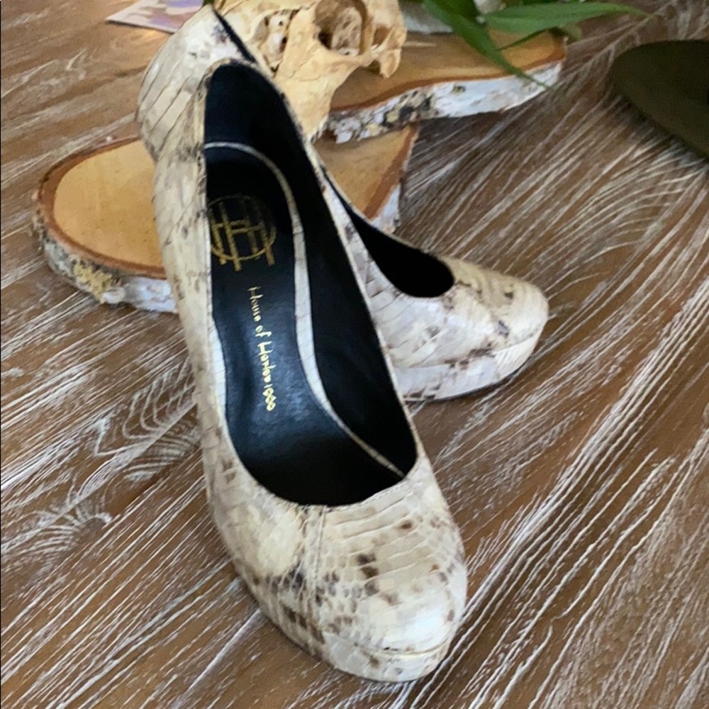 House of Harlow 1960 snake skin heels
